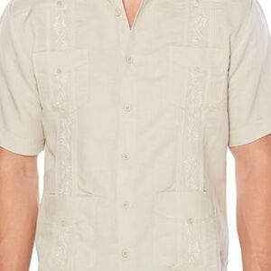 Cubavera Cream Casual Button Down Shirt